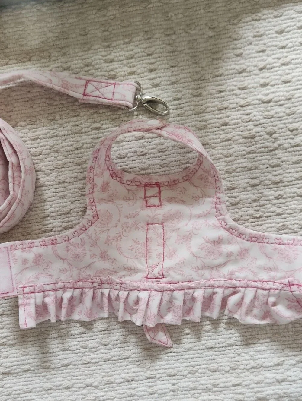 Pink Floral Dog Harness & Leash Set Xsmall